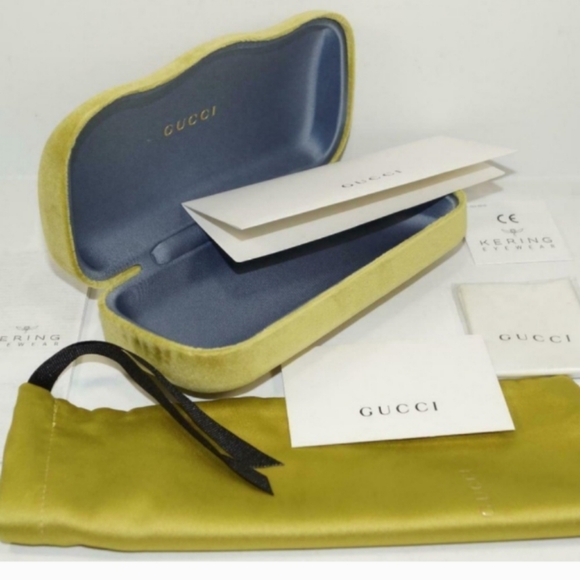 Gucci Beige /Gold GG0535S Leaf Motif Oversized Sunglasses Butterfly - Picture 8 of 8